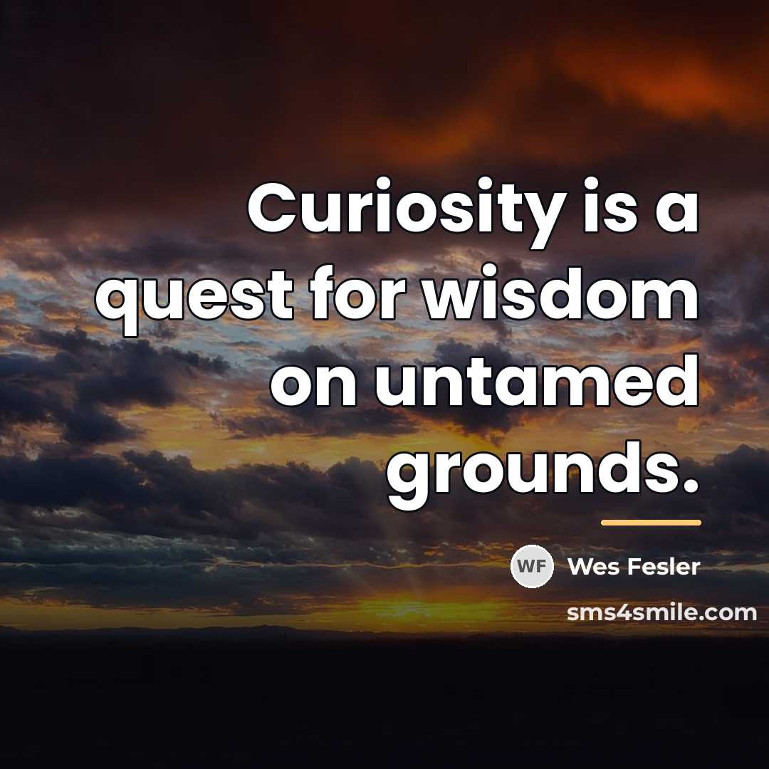 “Curiosity is a quest for wisdom on untamed grounds.…” quote by Wes Fesler