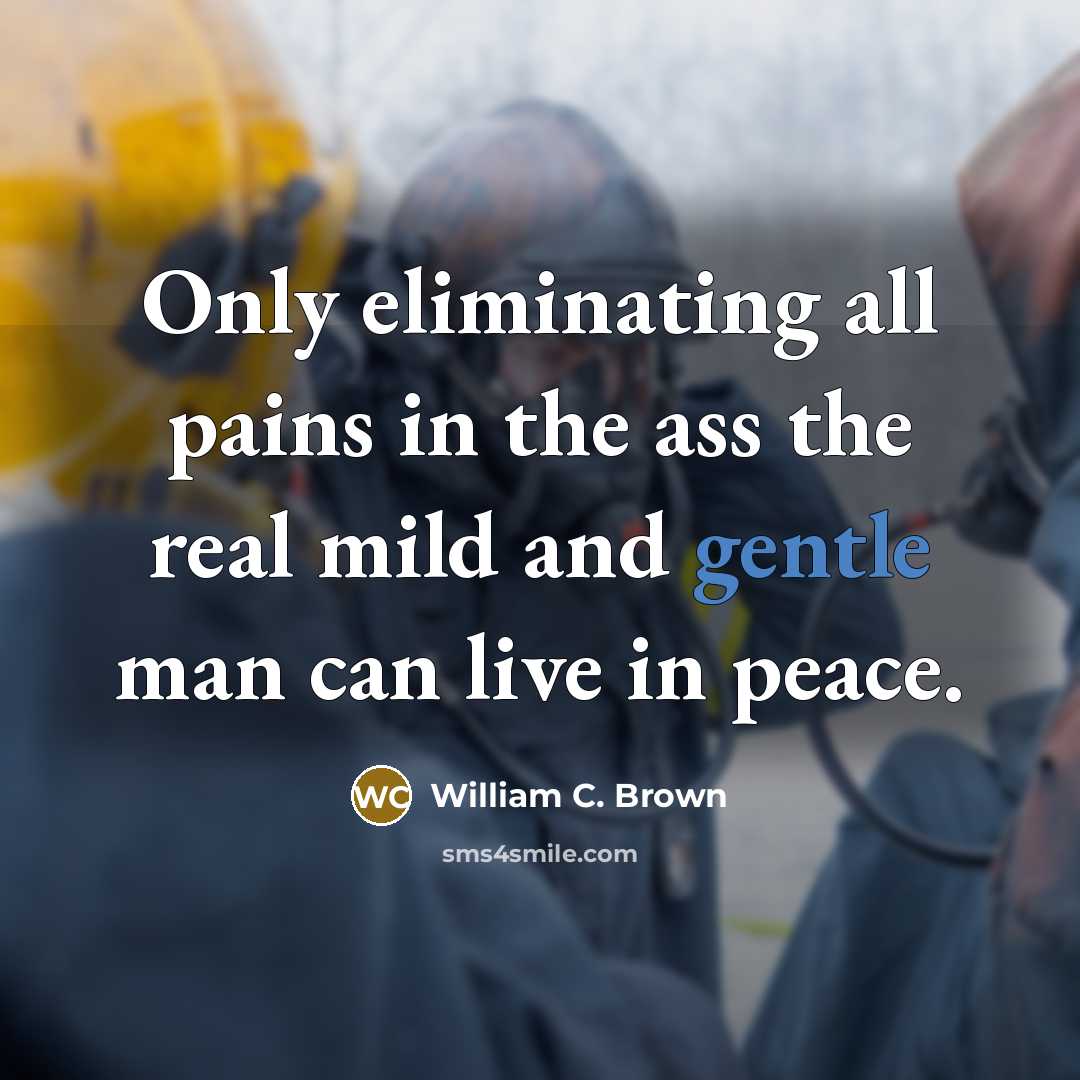 “Only eliminating all pains in the ass the real mild…” quote by William C. Brown