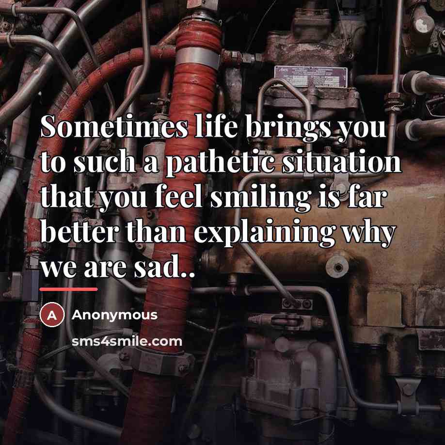 “Sometimes life brings you to such a pathetic situation that…” quote by Anonymous