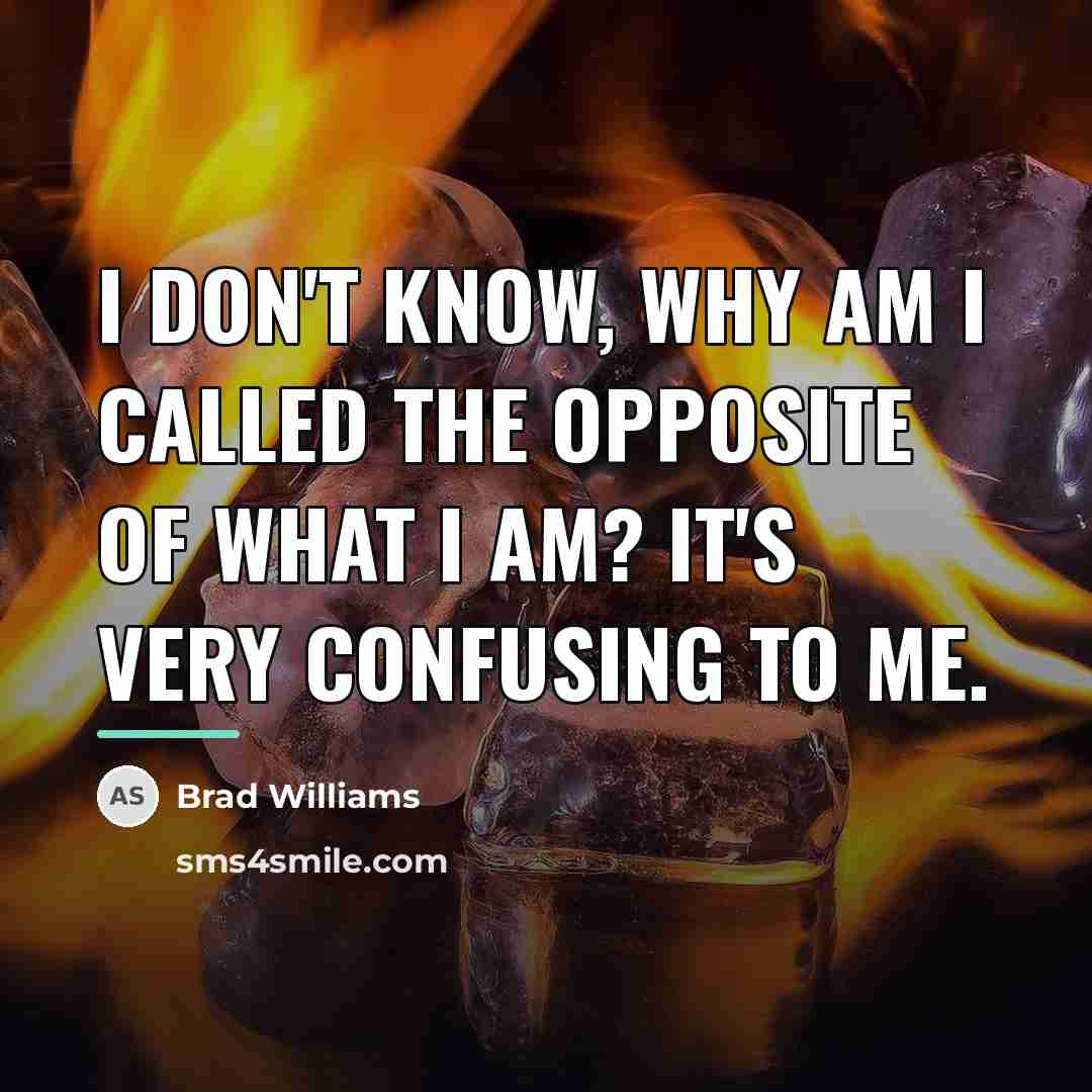 “I don't know, why am I called the opposite of…” quote by Brad Williams