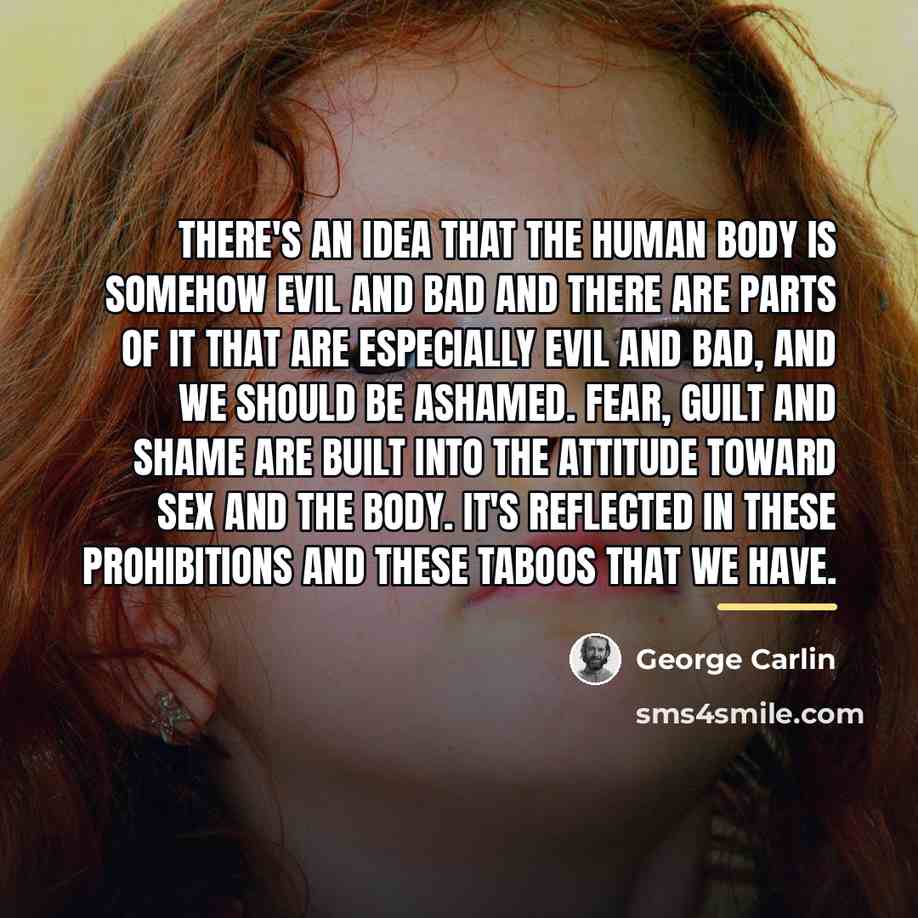 “There's an idea that the human body is somehow evil…” quote by George Carlin