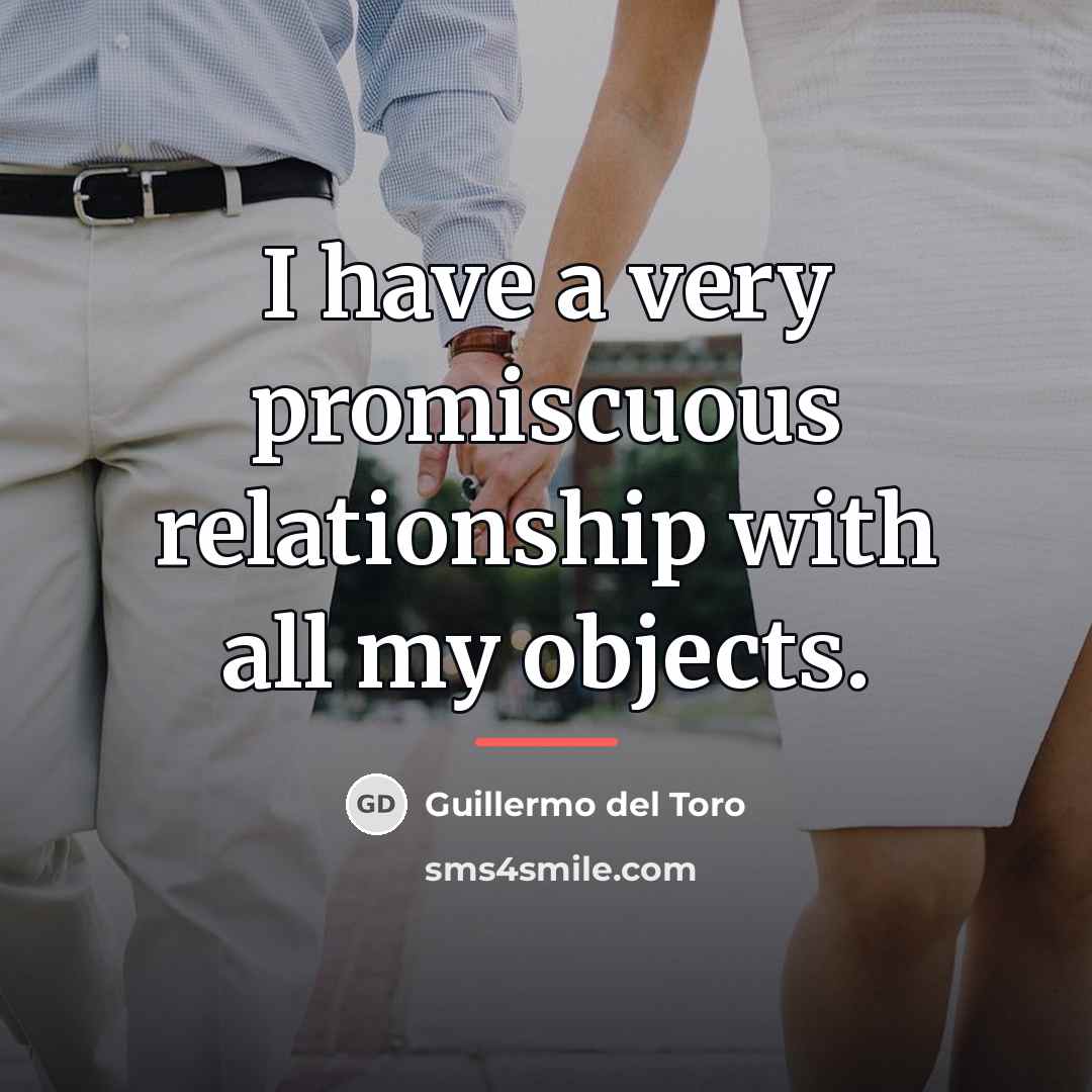 “I have a very promiscuous relationship with all my objects.…” quote by Guillermo del Toro