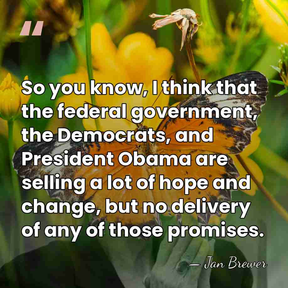 So you know, I think that the federal government, the Democrats, and&hellip; - Jan Brewer