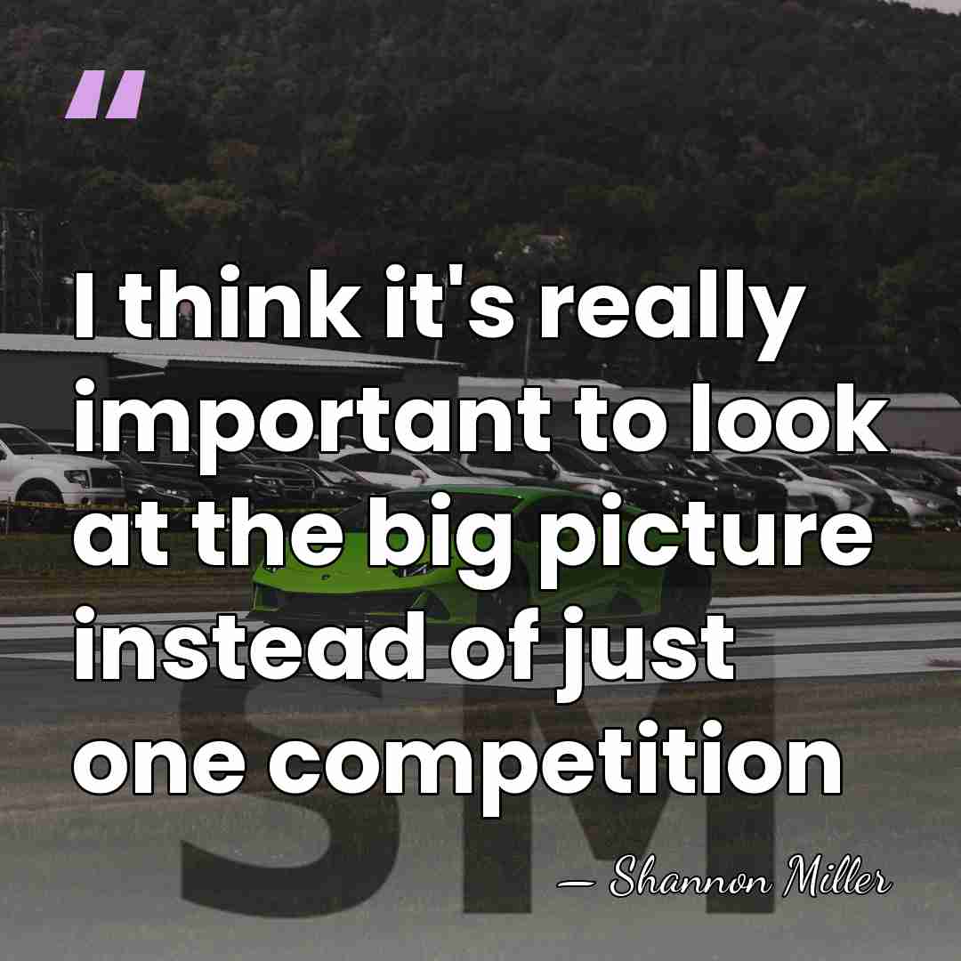 I think it's really important to look at the big picture instead&hellip; - Shannon Miller