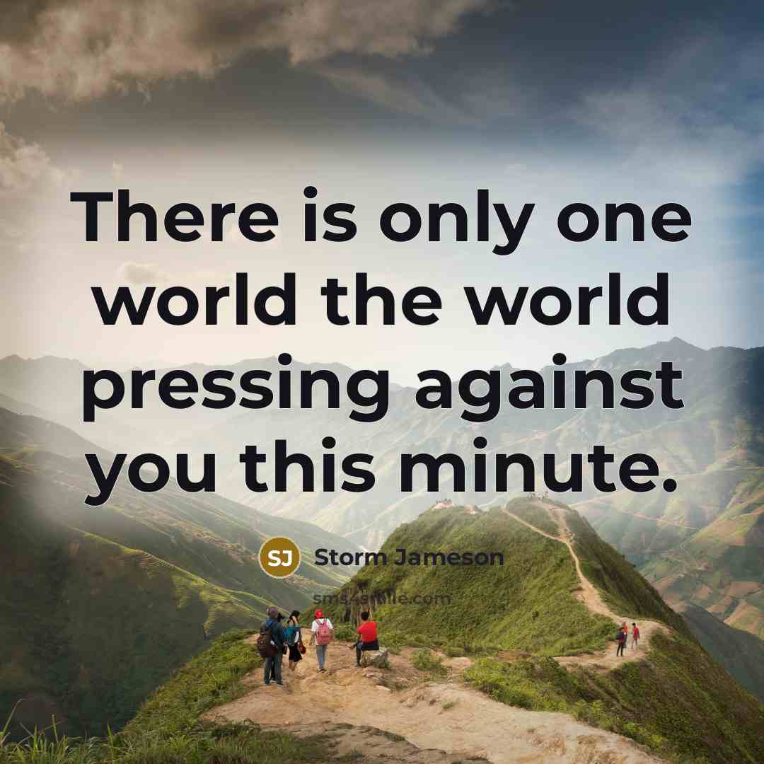 “There is only one world the world pressing against you…” quote by Storm Jameson