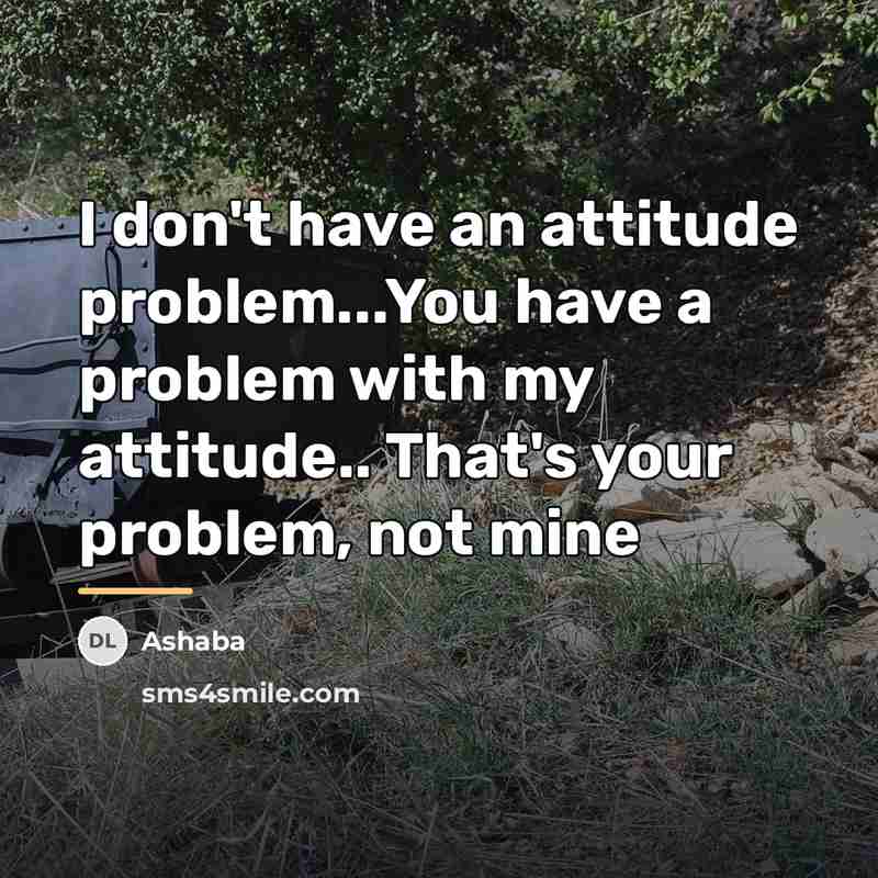 “I don't have an attitude problem...You have a problem with…” quote by Ashaba