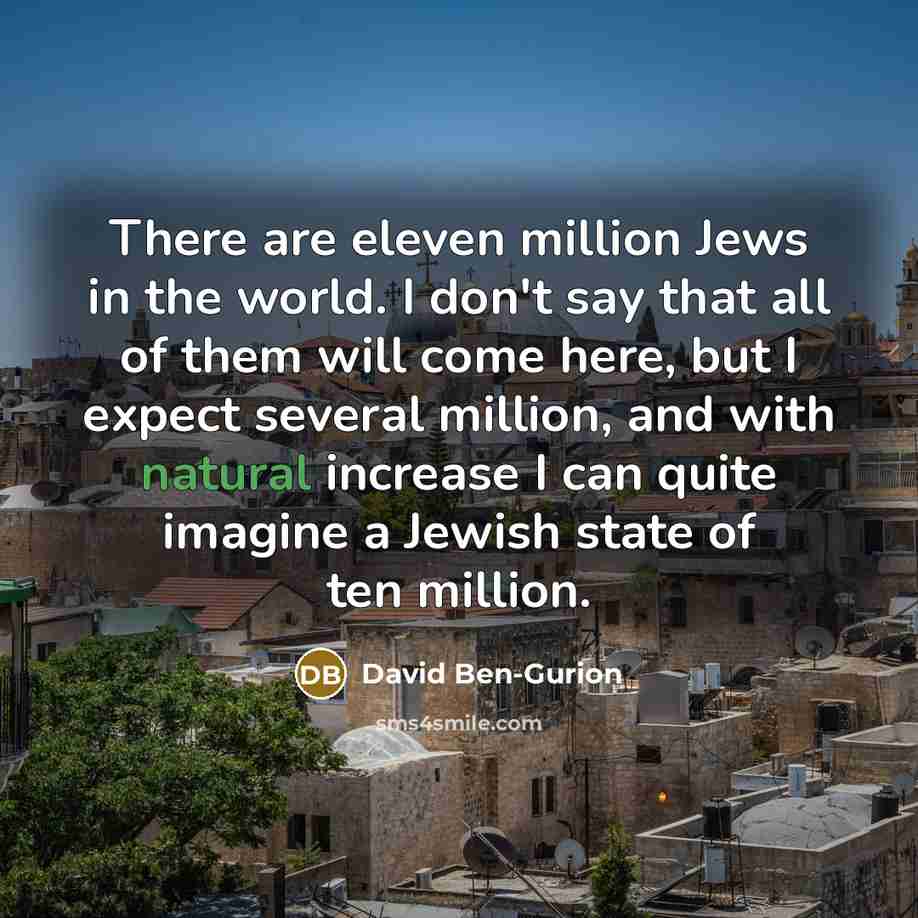 “There are eleven million Jews in the world. I don't…” quote by David Ben-Gurion