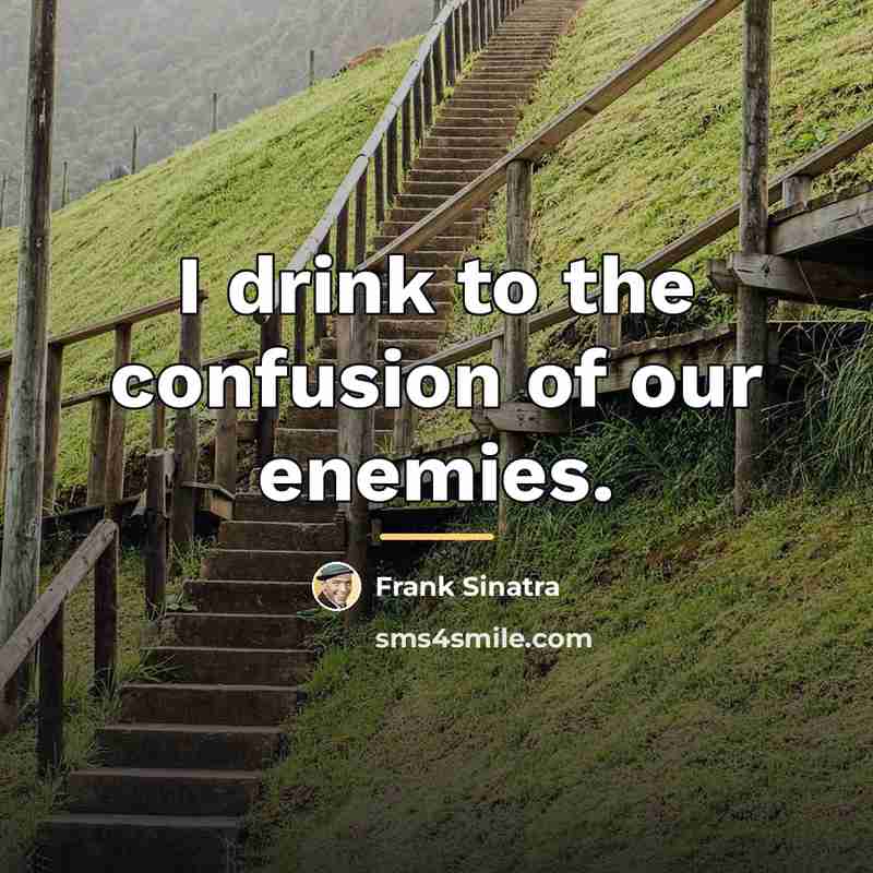 “I drink to the confusion of our enemies.…” quote by Frank Sinatra