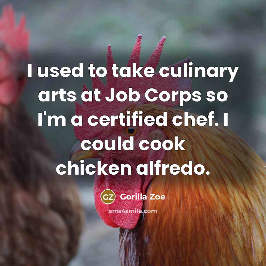 “I used to take culinary arts at Job Corps so…” quote by Gorilla Zoe