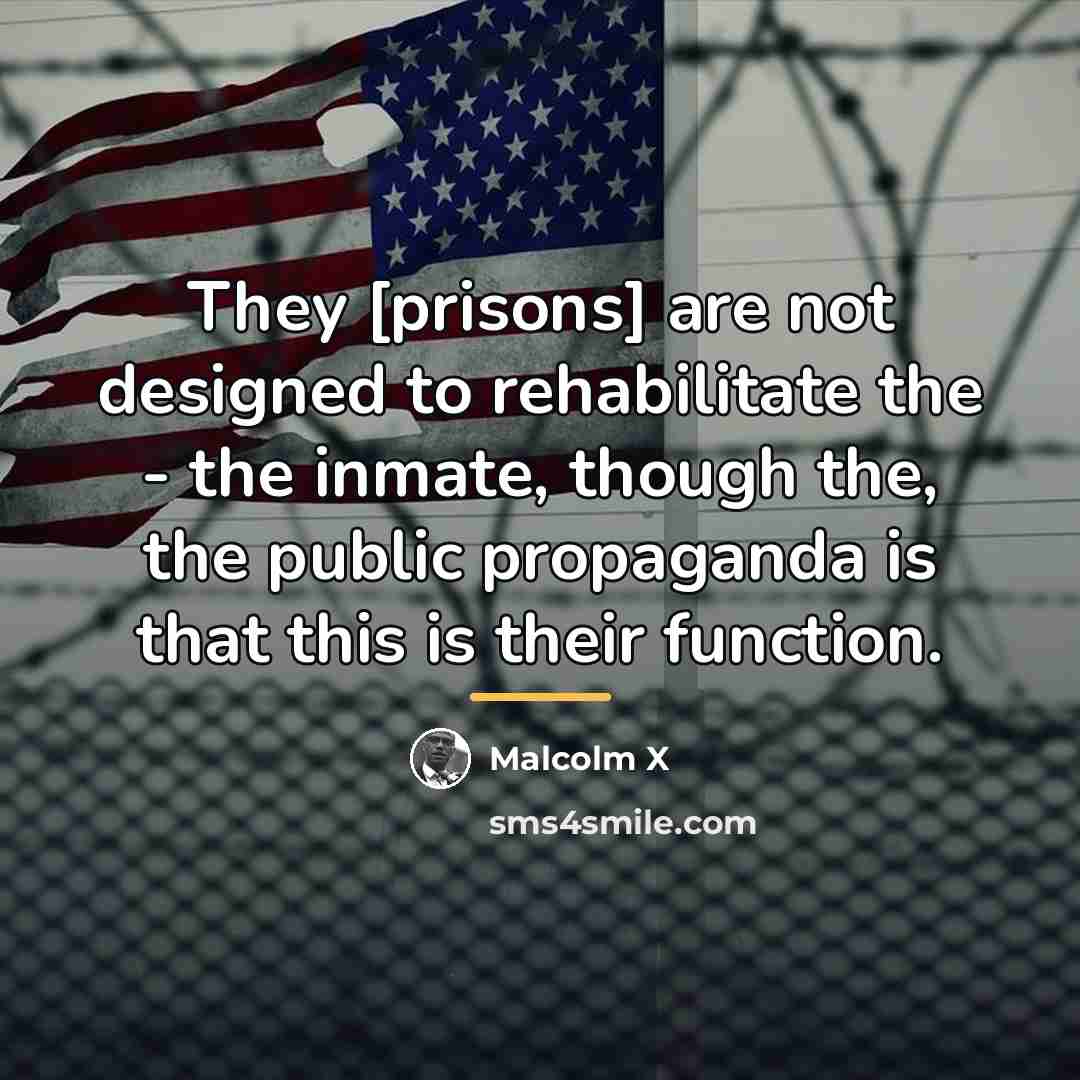“They [prisons] are not designed to rehabilitate the - the…” quote by Malcolm X