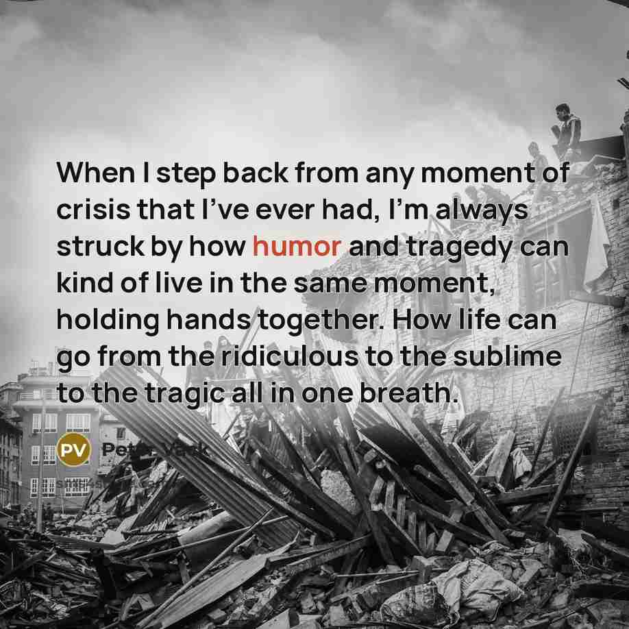 “When I step back from any moment of crisis that…” quote by Peter Vack