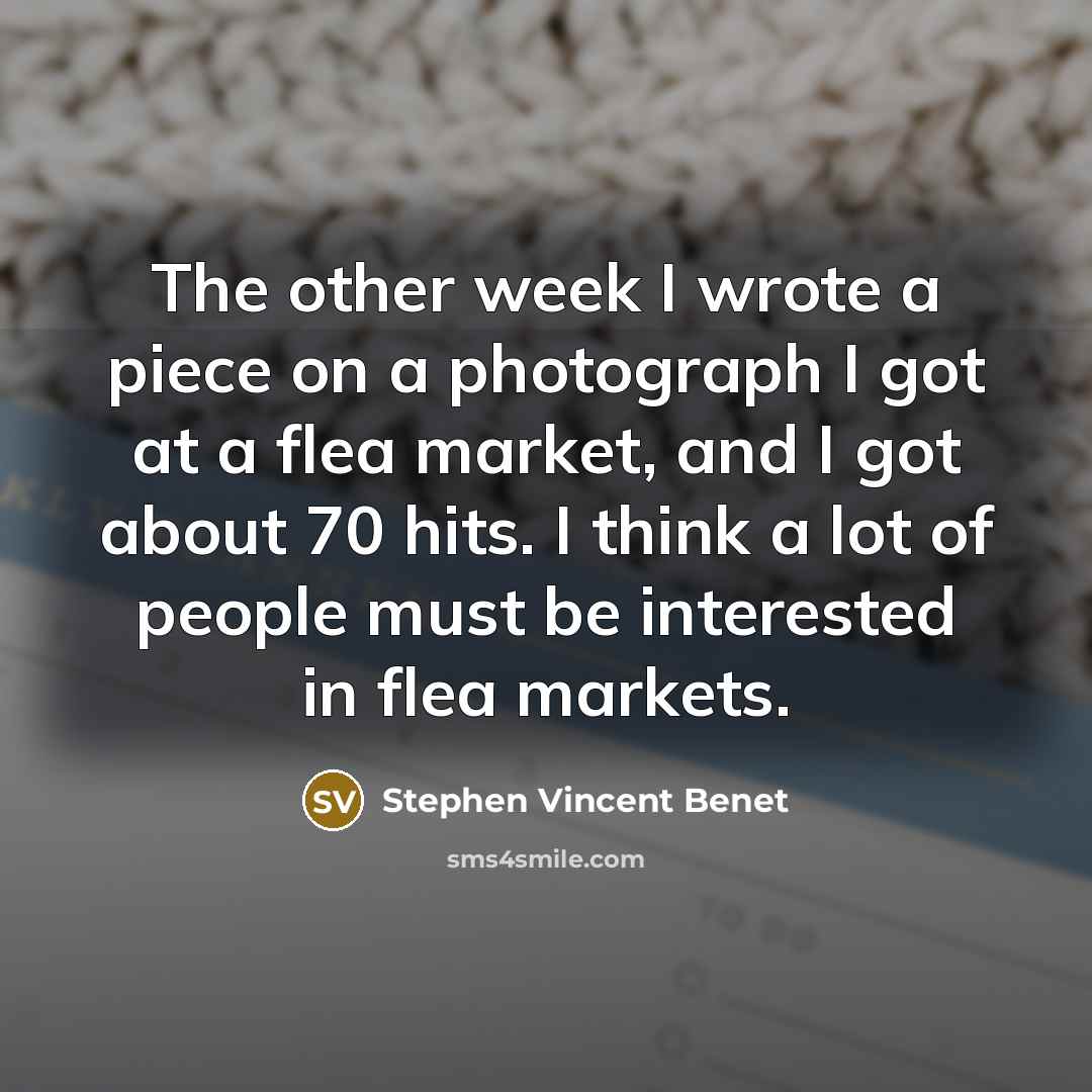 “The other week I wrote a piece on a photograph…” quote by Stephen Vincent Benet