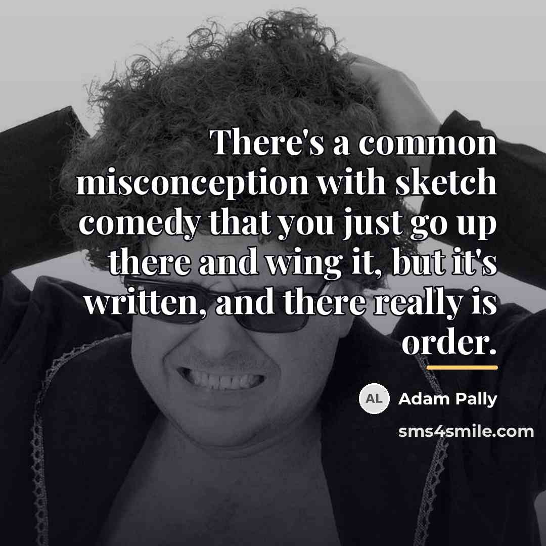 “There's a common misconception with sketch comedy that you just…” quote by Adam Pally
