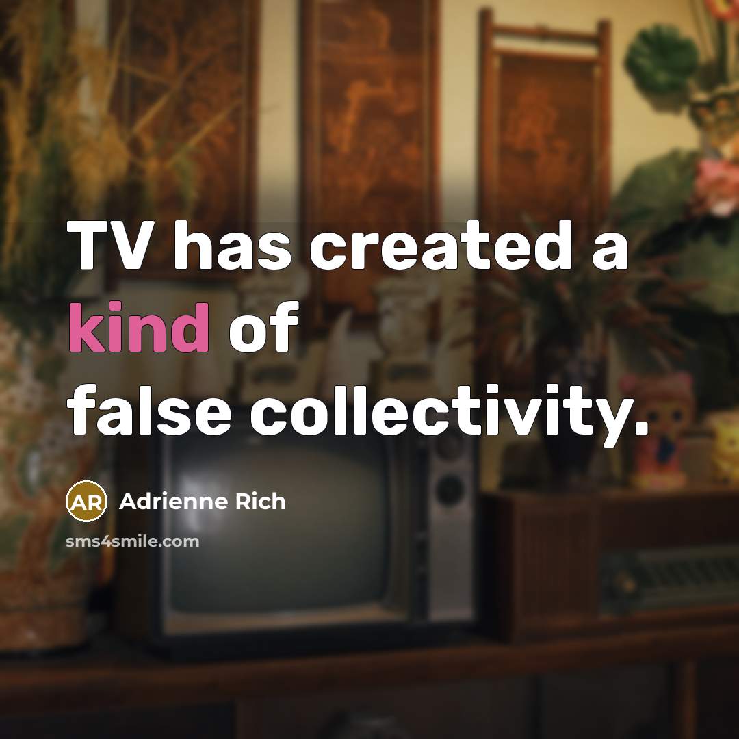 “TV has created a kind of false collectivity.…” quote by Adrienne Rich