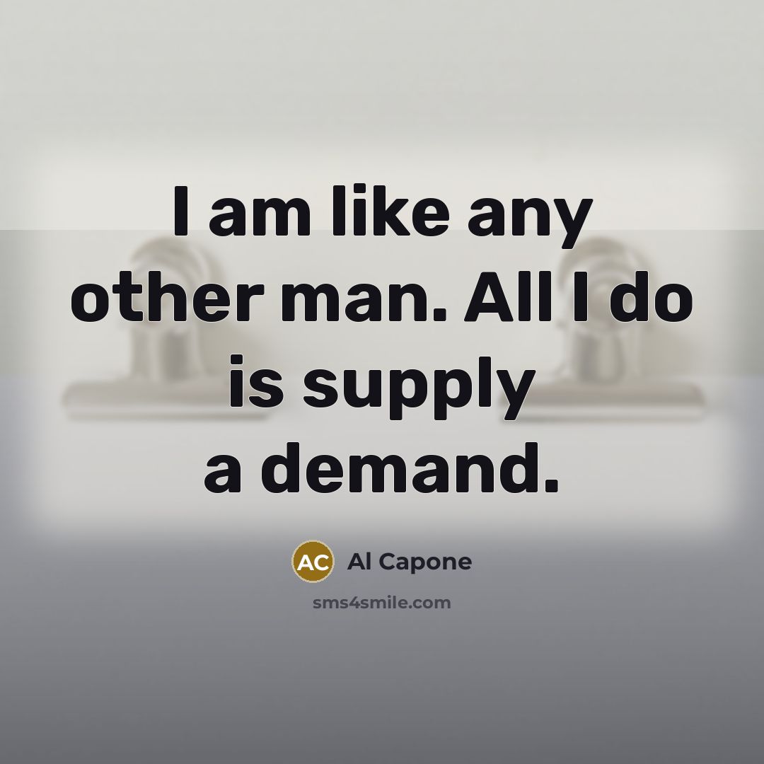 “I am like any other man. All I do is…” quote by Al Capone