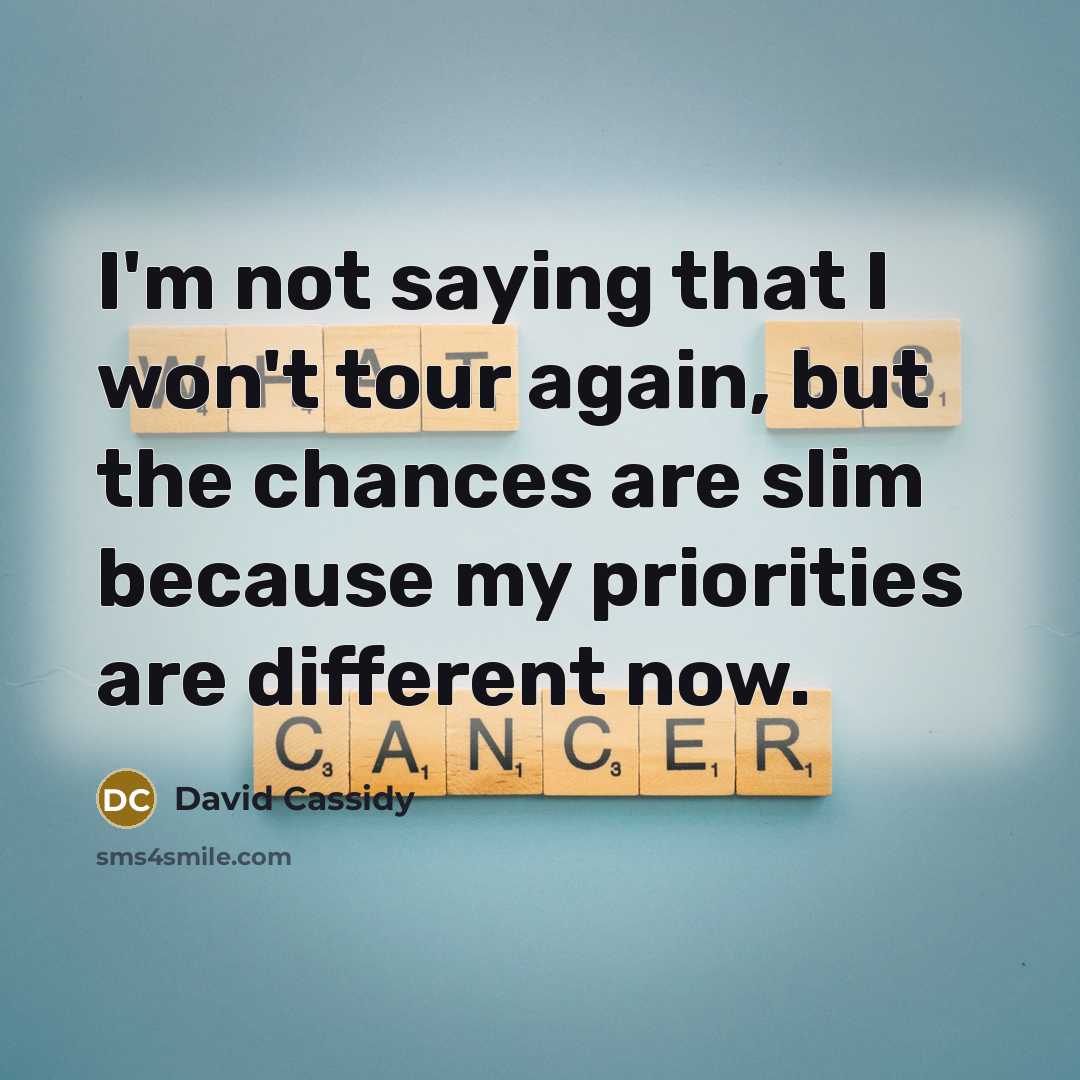 “I'm not saying that I won't tour again, but the…” quote by David Cassidy
