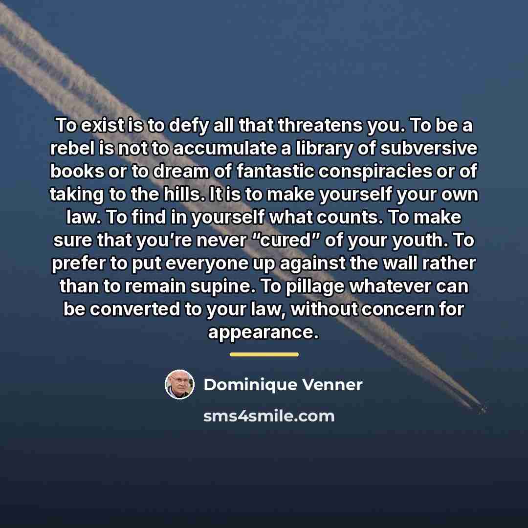 “To exist is to defy all that threatens you. To…” quote by Dominique Venner