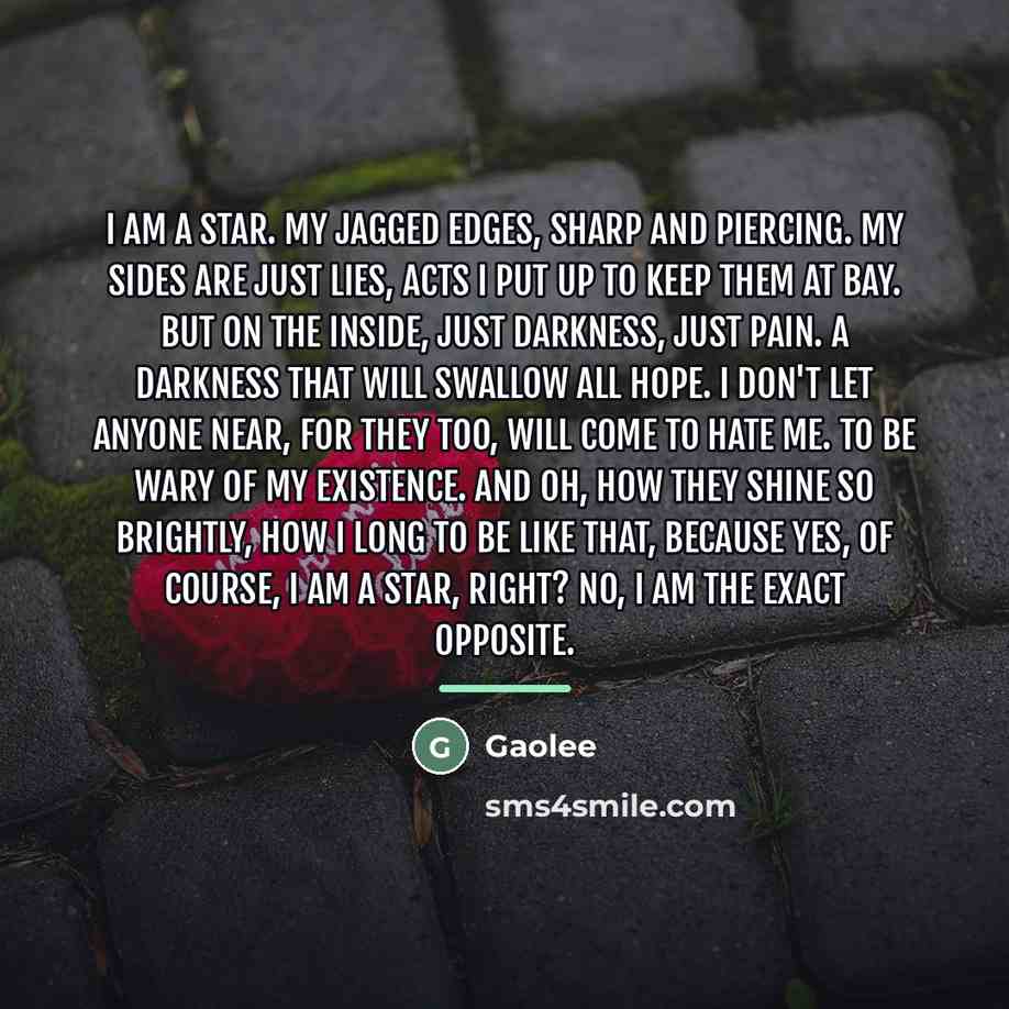 “I am a star. My jagged edges, sharp and piercing.…” quote by Gaolee