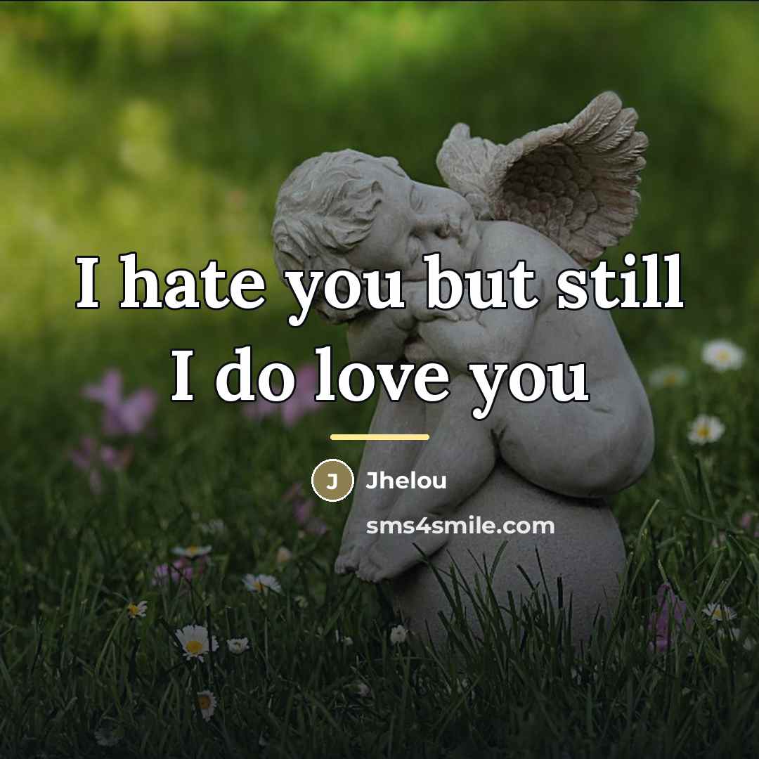 “I hate you but still I do love you…” quote by Jhelou