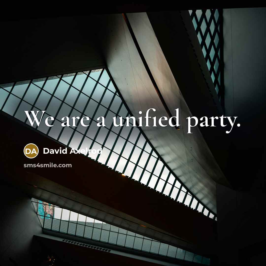 “We are a unified party.…” quote by David Axelrod