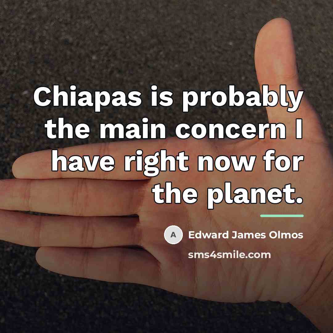 “Chiapas is probably the main concern I have right now…” quote by Edward James Olmos
