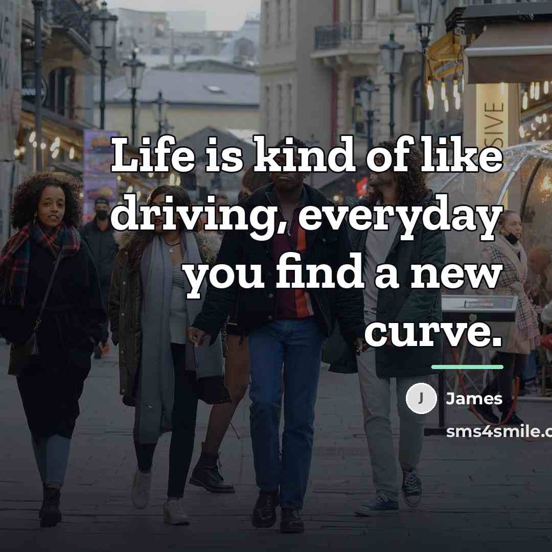“Life is kind of like driving, everyday you find a…” quote by James