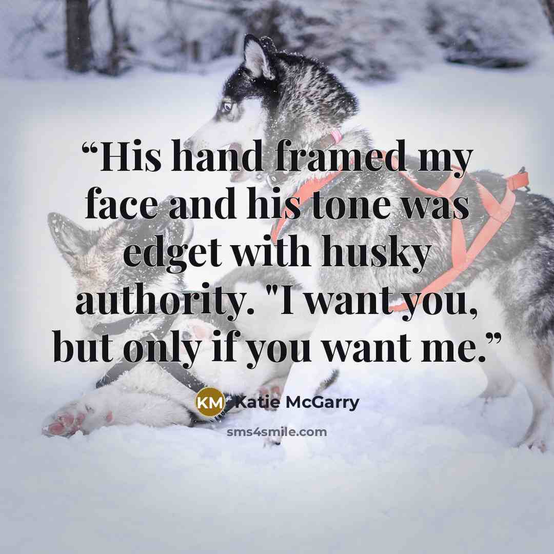 “His hand framed my face and his tone was edget with husky authority. "I want you, but only if you want me.” quote by Katie McGarry