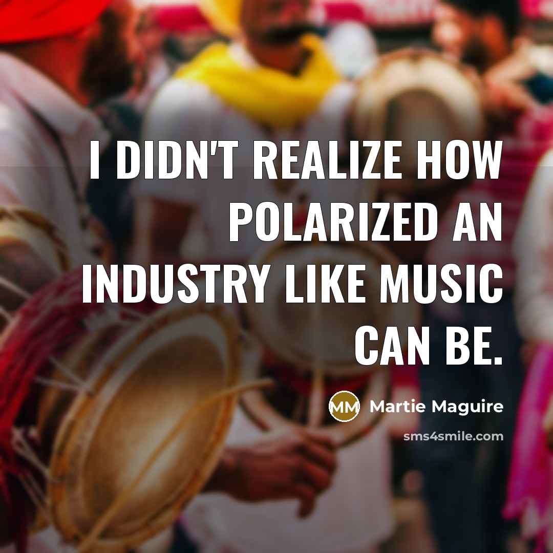 “I didn't realize how polarized an industry like music can…” quote by Martie Maguire