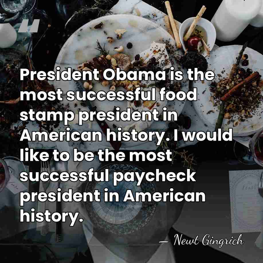 President Obama is the most successful food stamp president in American history.&hellip; - Newt Gingrich