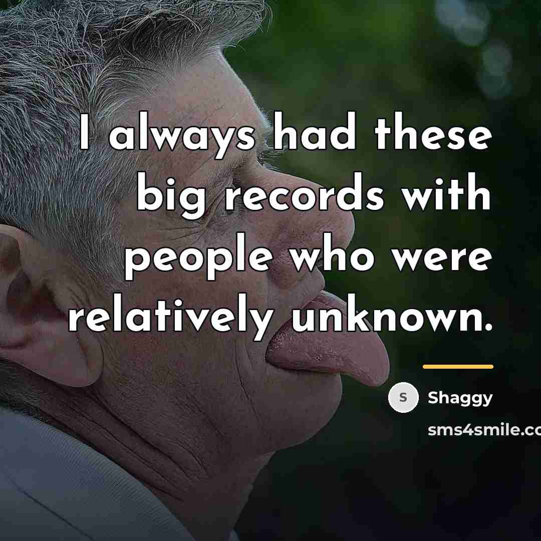 “I always had these big records with people who were…” quote by Shaggy