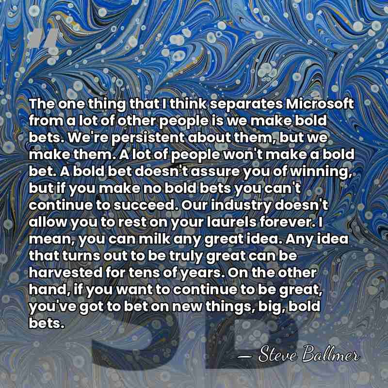 The one thing that I think separates Microsoft from a lot of&hellip; - Steve Ballmer