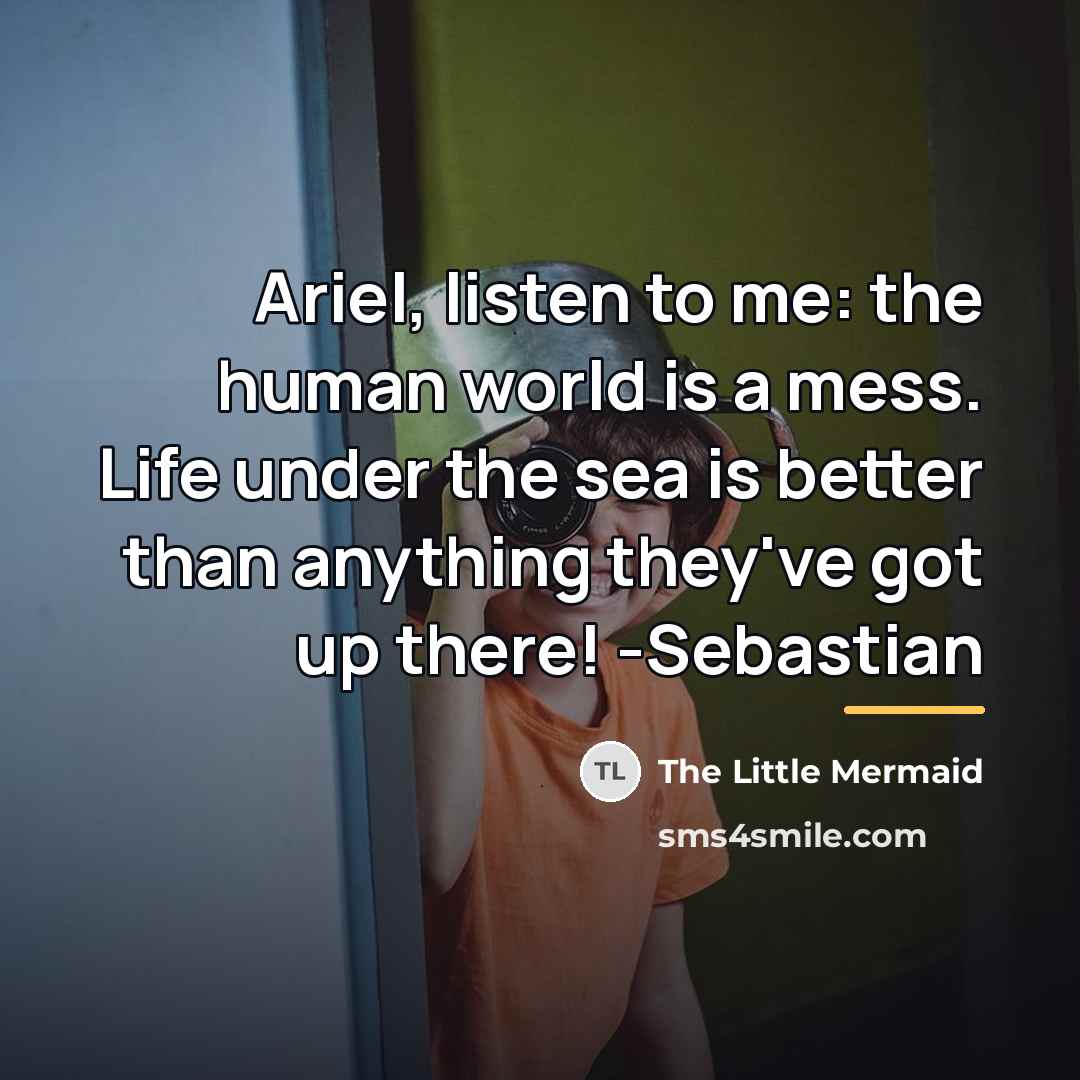 “Ariel, listen to me: the human world is a mess.…” quote by The Little Mermaid