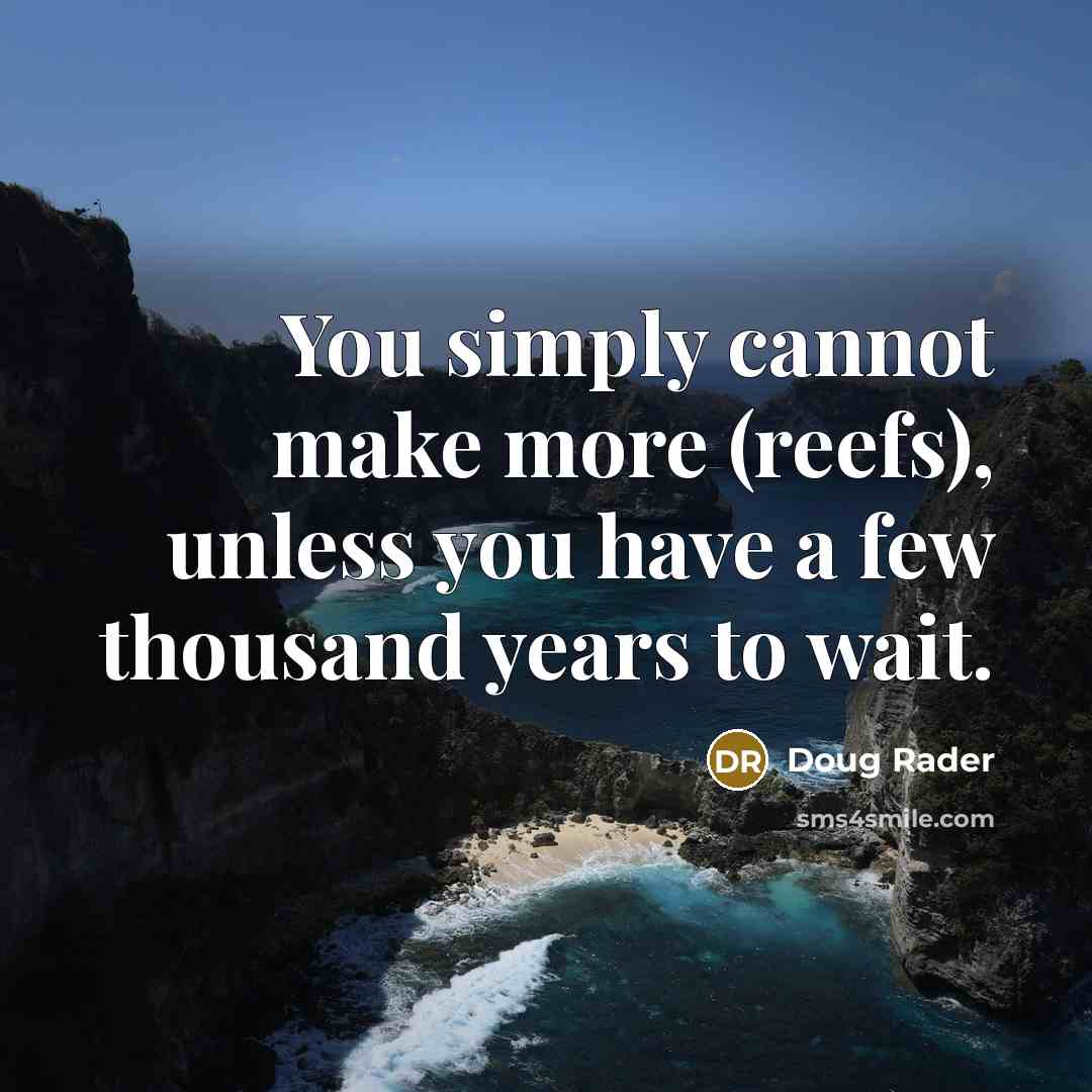 “You simply cannot make more (reefs), unless you have a…” quote by Doug Rader