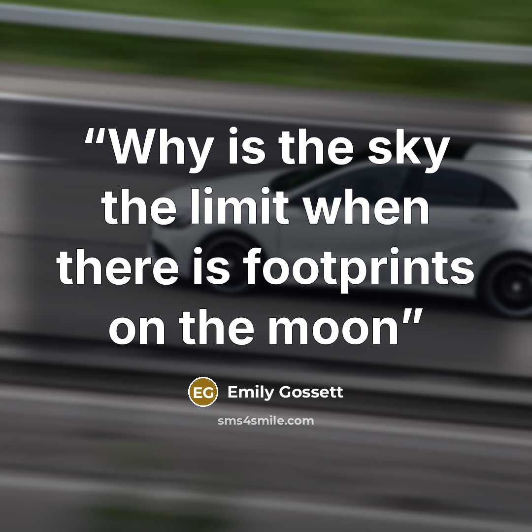 “Why is the sky the limit when there is footprints on the moon” quote by Emily Gossett