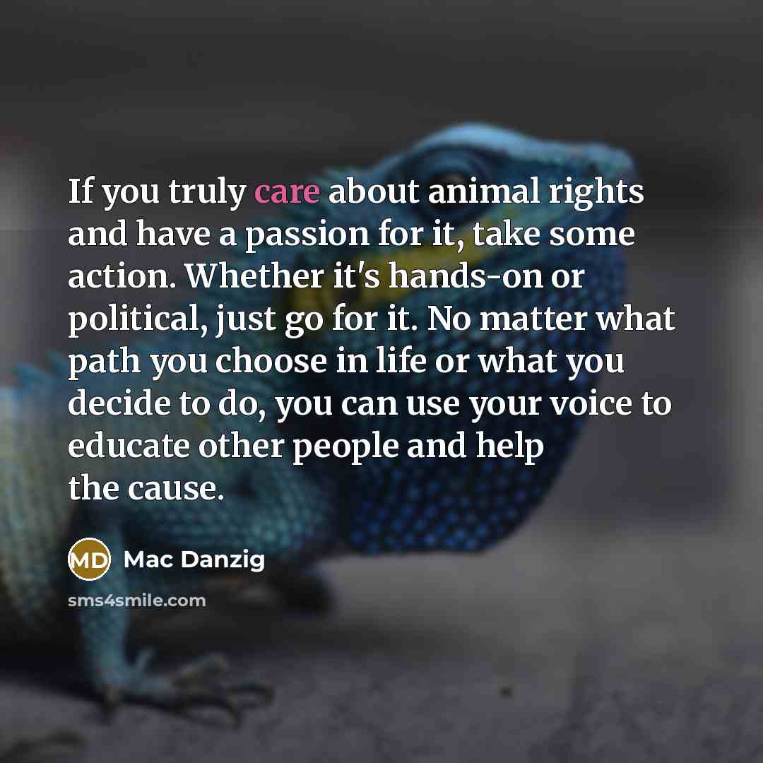 “If you truly care about animal rights and have a…” quote by Mac Danzig