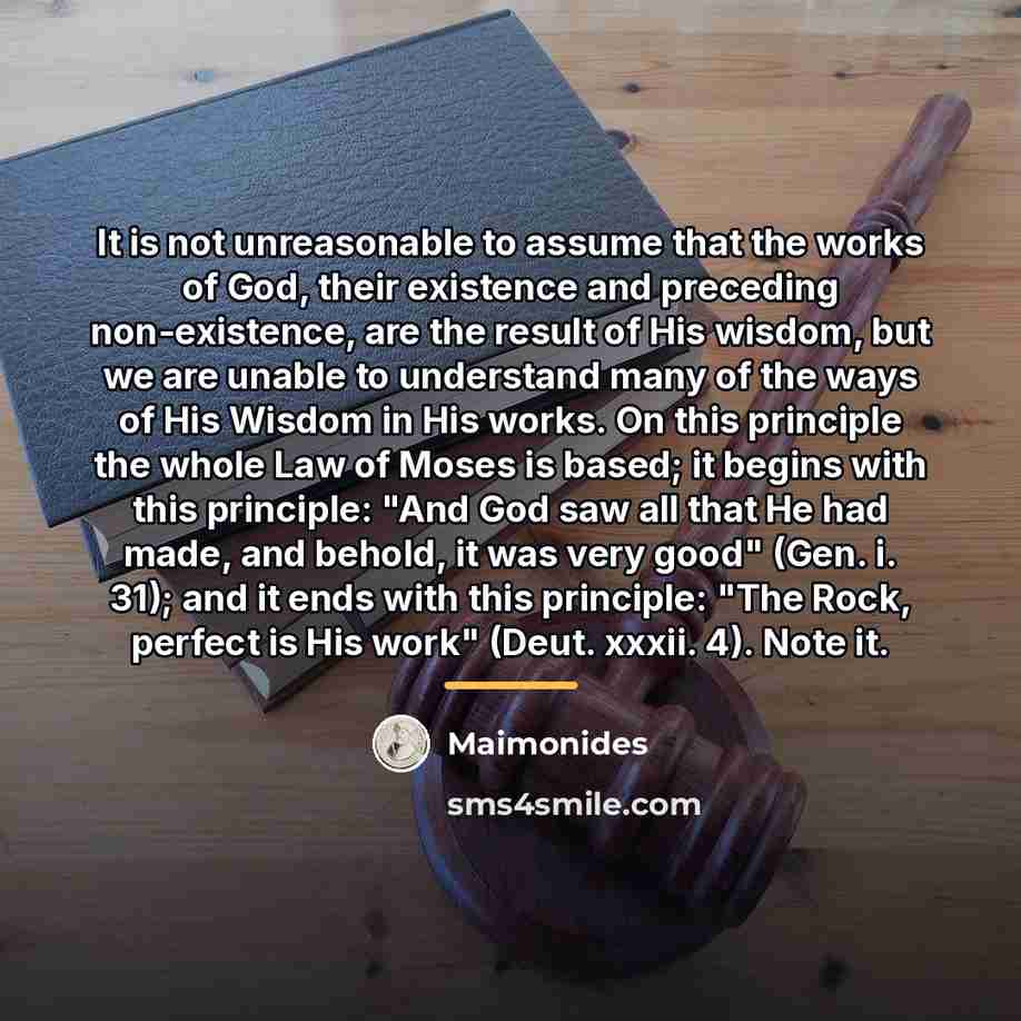 “It is not unreasonable to assume that the works of…” quote by Maimonides
