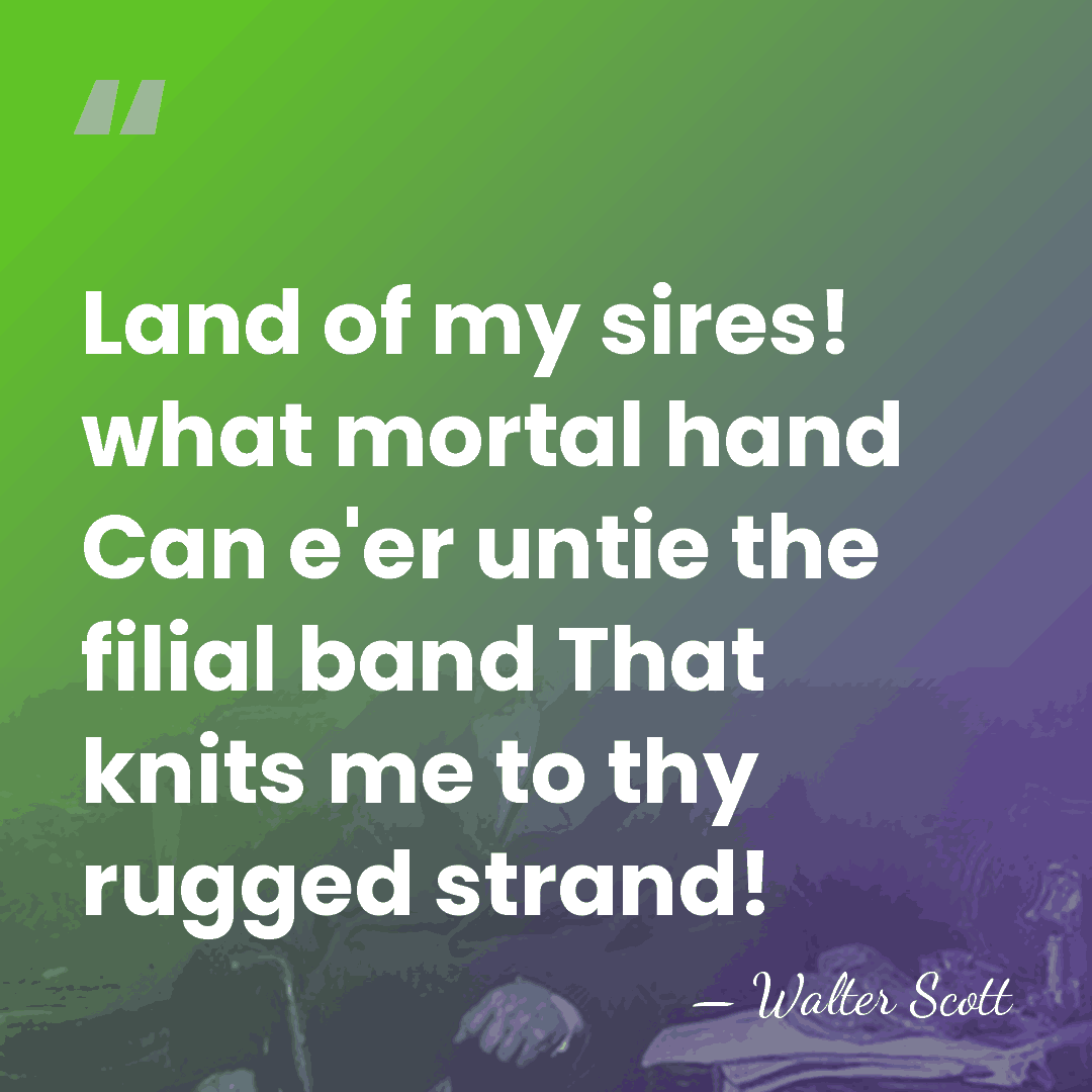 Land of my sires! what mortal hand Can e'er untie the filial&hellip; - Walter Scott