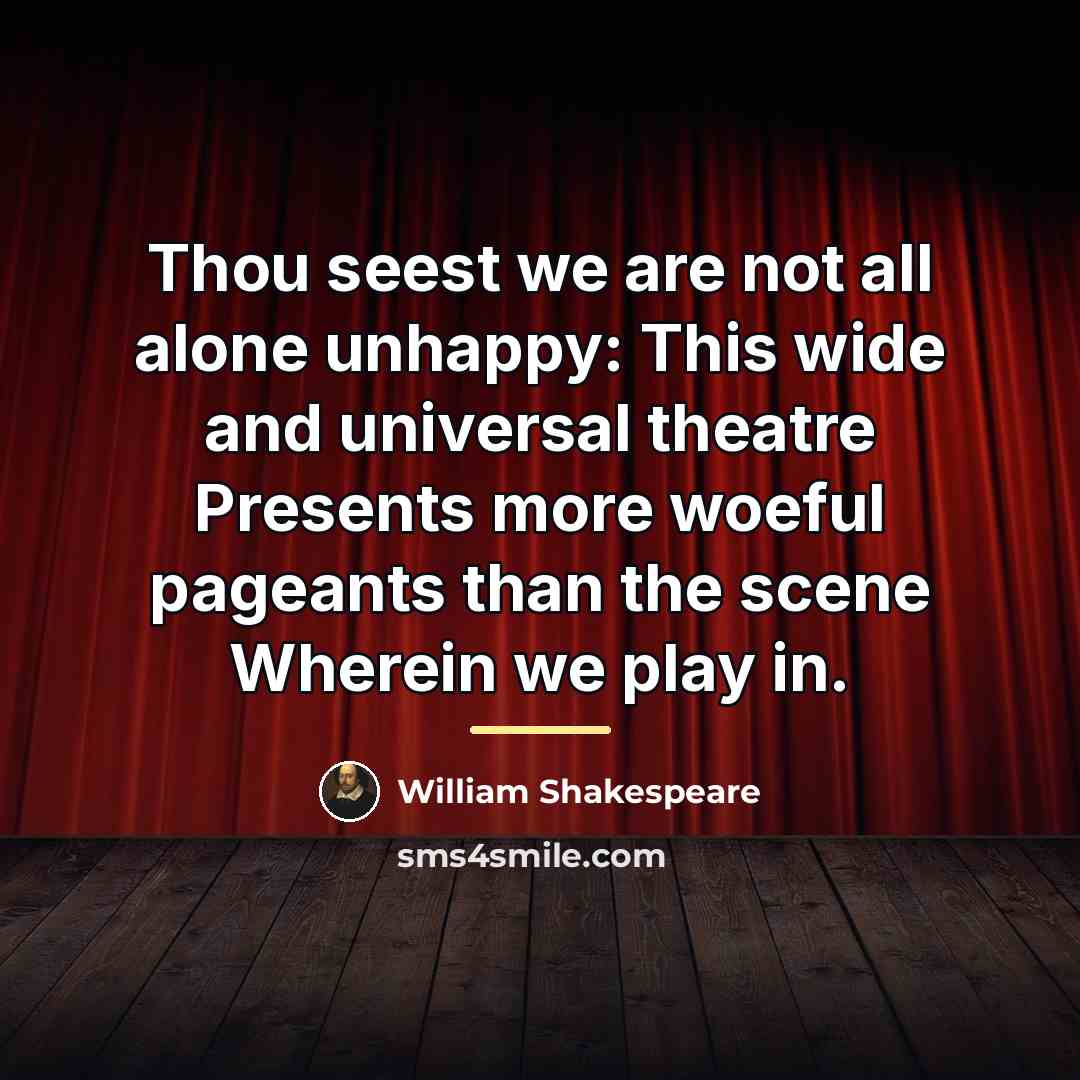 “Thou seest we are not all alone unhappy: This wide…” quote by William Shakespeare
