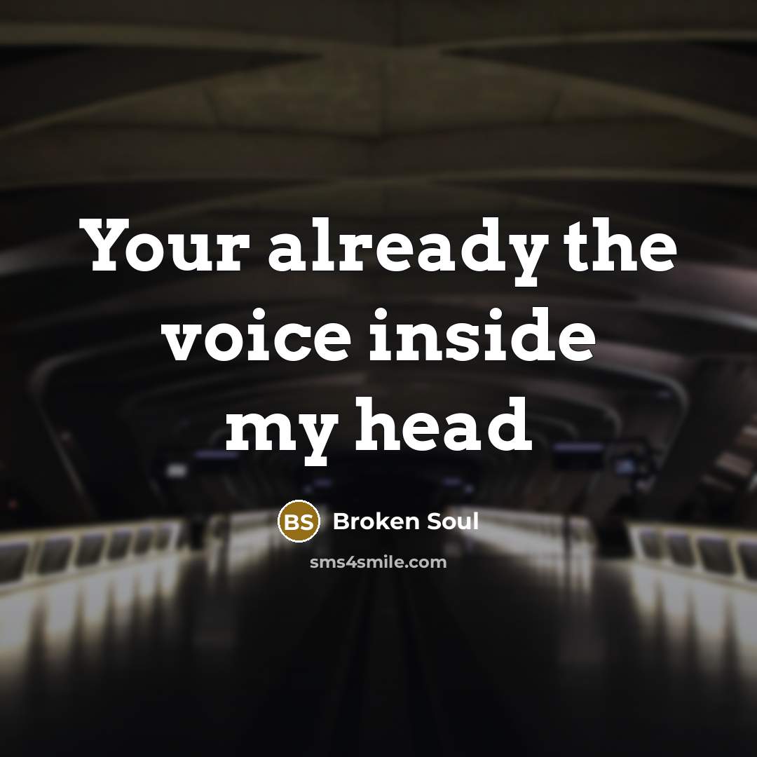 “Your already the voice inside my head…” quote by Broken Soul