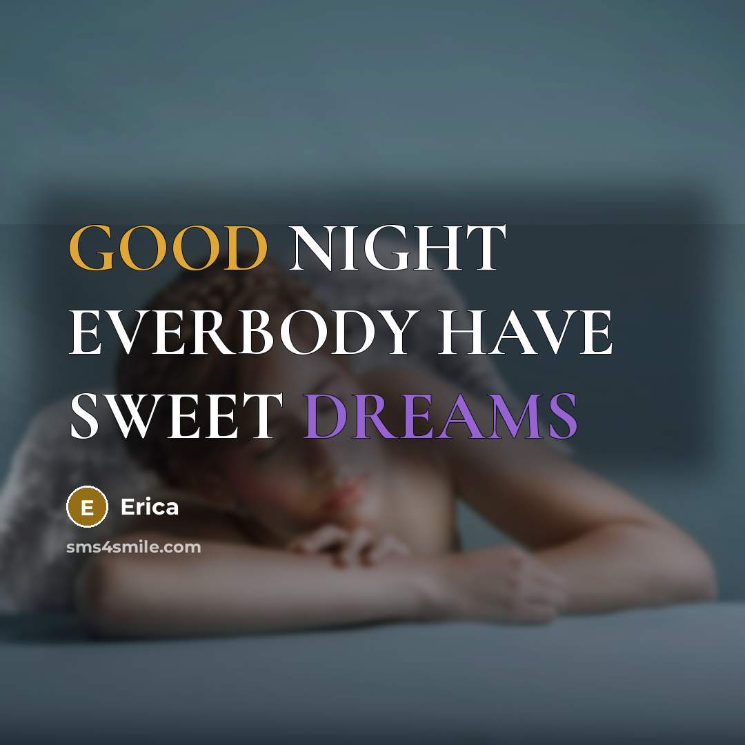 “GOOD NIGHT EVERBODY HAVE SWEET DREAMS…” quote by Erica
