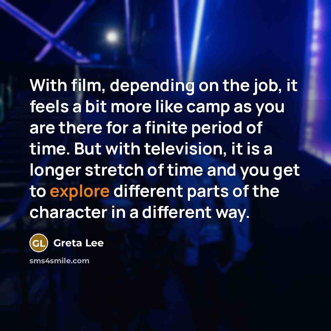 “With film, depending on the job, it feels a bit…” quote by Greta Lee