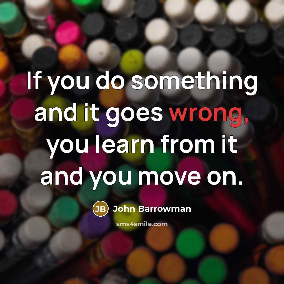 “If you do something and it goes wrong, you learn…” quote by John Barrowman