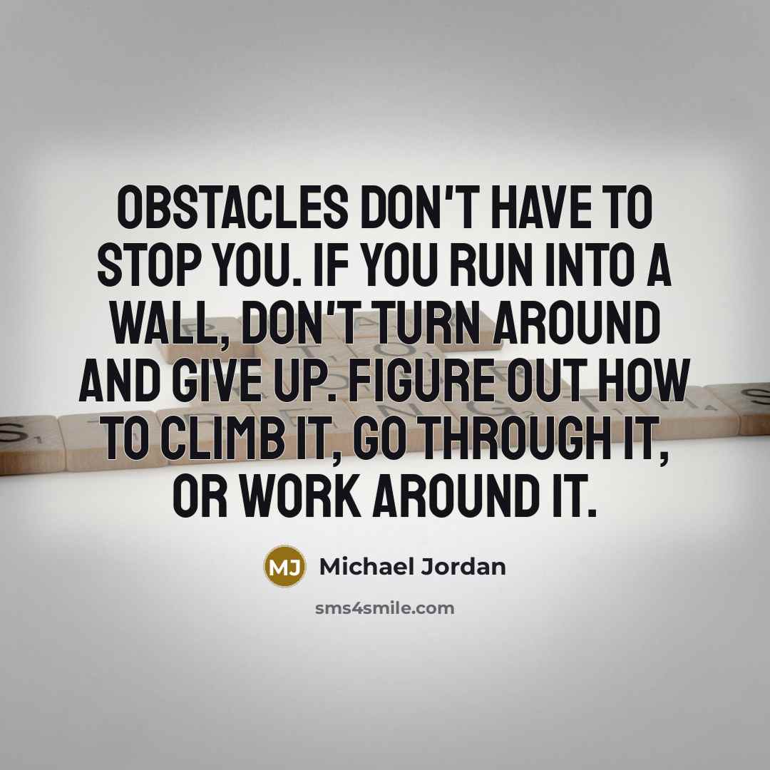 “Obstacles don't have to stop you. If you run into…” quote by Michael Jordan