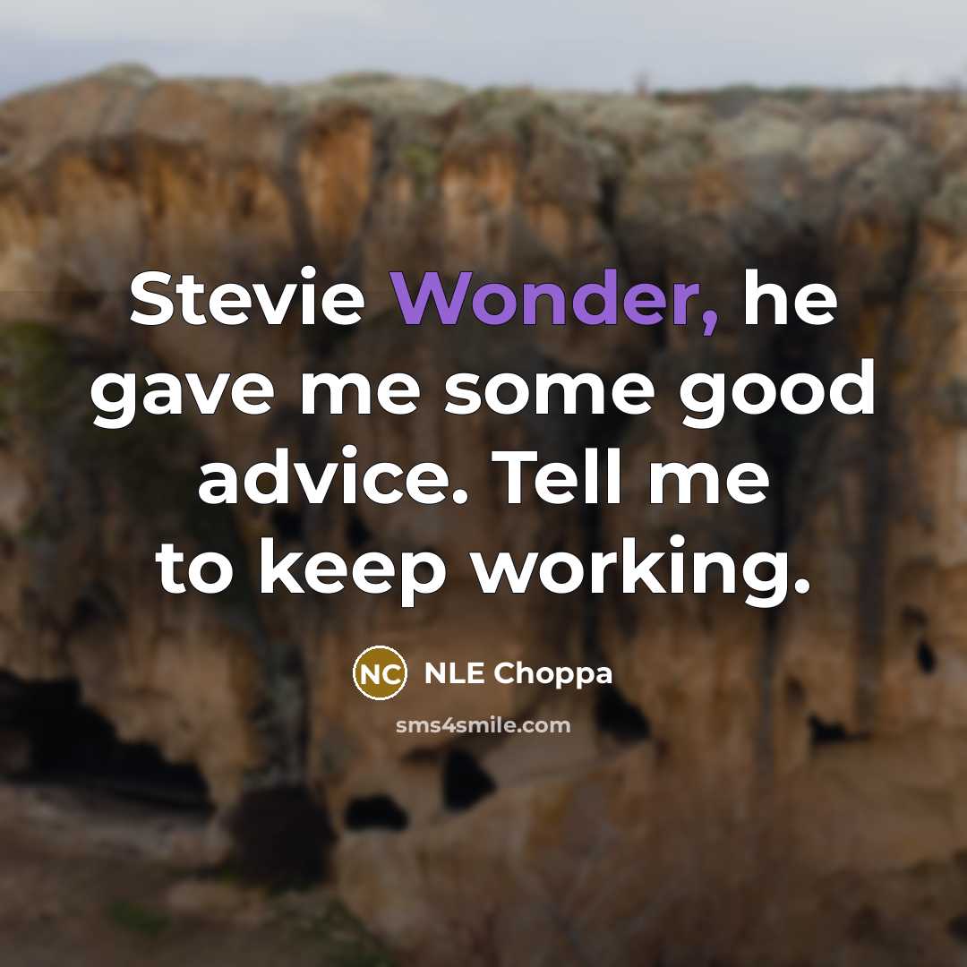 “Stevie Wonder, he gave me some good advice. Tell me…” quote by NLE Choppa