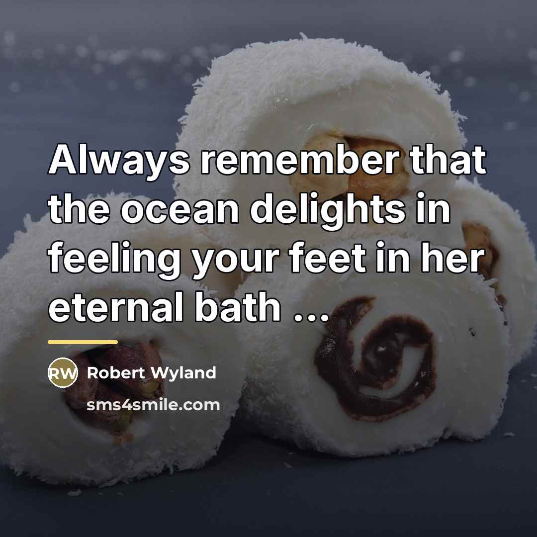 “Always remember that the ocean delights in feeling your feet…” quote by Robert Wyland