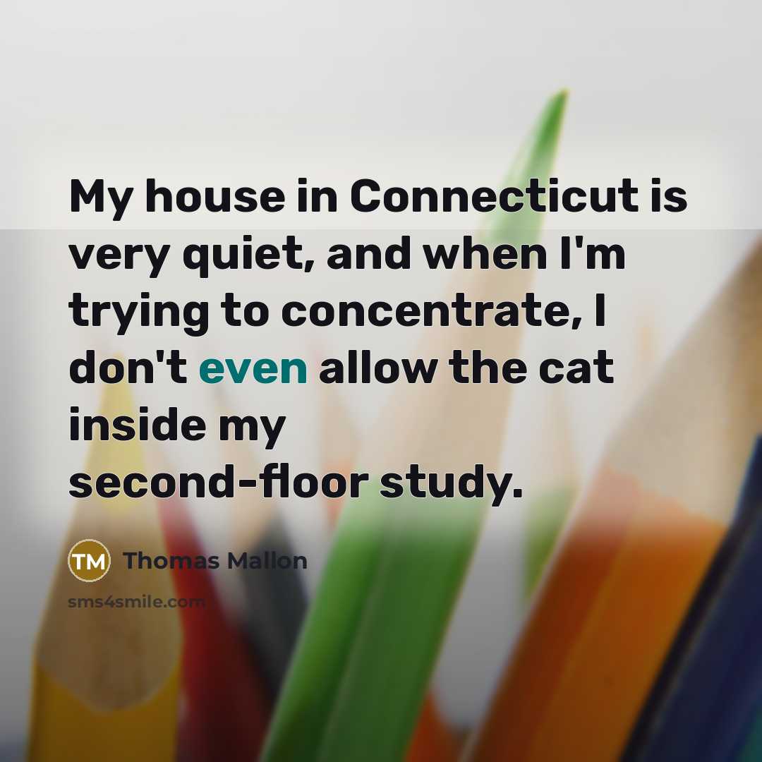“My house in Connecticut is very quiet, and when I'm…” quote by Thomas Mallon
