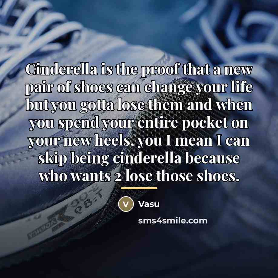 “Cinderella is the proof that a new pair of shoes…” quote by Vasu