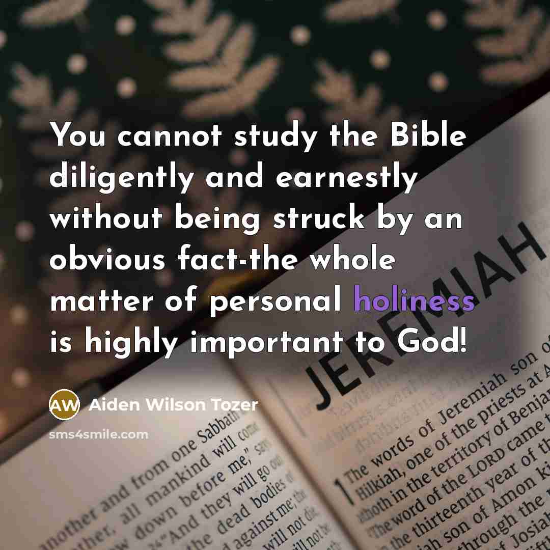 “You cannot study the Bible diligently and earnestly without being…” quote by Aiden Wilson Tozer