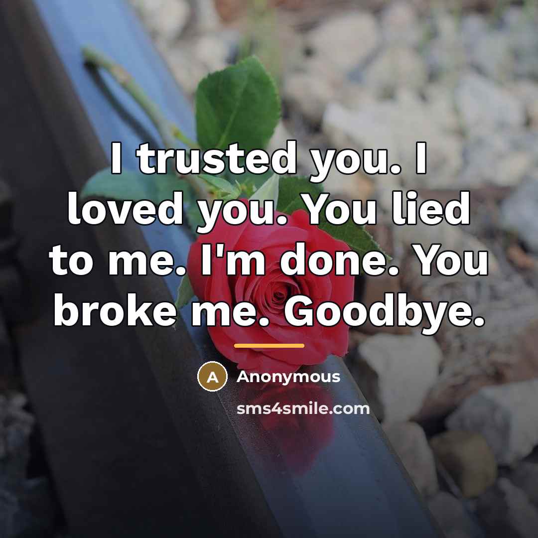 “I trusted you. I loved you. You lied to me.…” quote by Anonymous