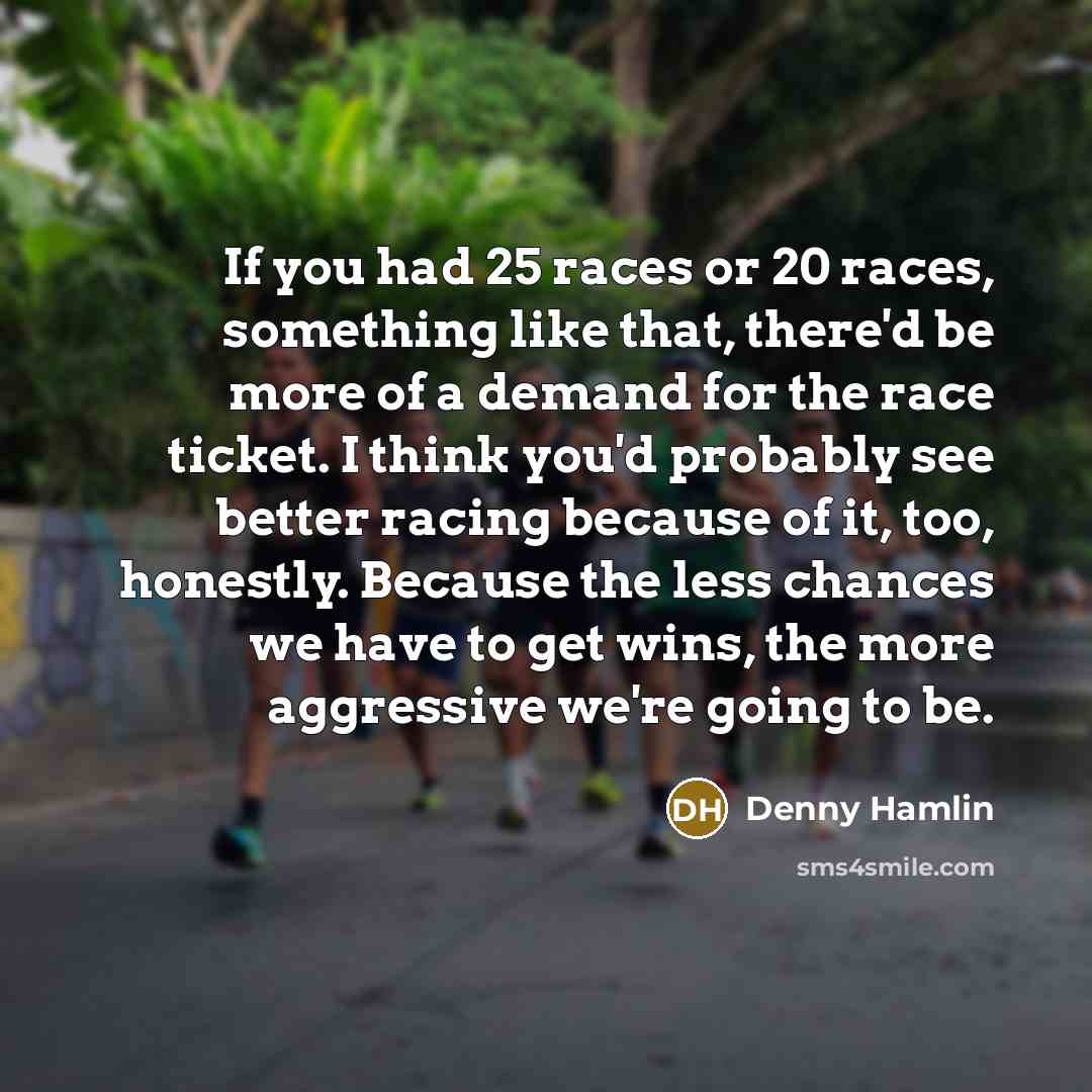“If you had 25 races or 20 races, something like…” quote by Denny Hamlin